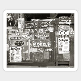 Advertising Signs, 1938. Vintage Photo Magnet